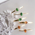wholesale Wholesale of Spring New Arrivals Jewelry: 9K Gold French Retro Light Luxury Lab-Grown Emerald Ring-0-2