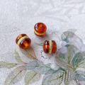 wholesale S925 gold-plated silver with inlaid natural blood amber hamburger bead spacer accessories for DIY bracelets, necklaces, and amber/beechwood jewelry-0-2