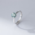 wholesale S925 Sterling Silver Fresh and Sweet Style Minimalist Design Six-Prong Moissanite Single Diamond Simple Ring R02728-0-1