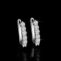 S925 Sterling Silver Moissanite Geometric Stud Earrings-0-1