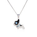 wholesale 925 Sterling Silver Temu Cross-Border Best-Seller Cute Pug Pendant Necklace for Women, Drip-Enameled Bagu Dog Adjustable Collarbone Chain-0-4