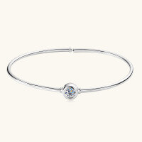 wholesale K Gold Plated S925 Sterling Silver Niche Design Bubble Moissanite Bracelet for Women, High-End Exquisite Bangle-Gold-Small UFO 0.1 carat
