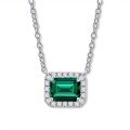 wholesale 15ct rectangular Zambian-color lab-grown emerald 6*8 three-piece necklace set in [metal], 40+5-0-5