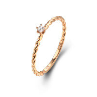 wholesale 9K/18K Gold Retro New Small Niche Design Diamond Ring for Women, Minimalist Moissanite Tail Ring Jewelry Customization-9K Rose Gold-Moissanite 13#