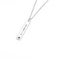 wholesale Metal material zero power jewelry engraved with birthstones minimalist bar pendant personalized name commemorative gift-0-3