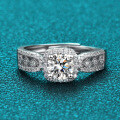 Sterling Silver 1ct Moissanite Vintage Lace Princess Cut Bridal Ring-0-0