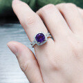 wholesale S925 sterling silver gemstone ring with small design, featuring natural topaz and amethyst, for cross-border markets in Europe and America-0-1