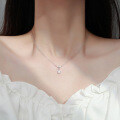925 Silver Moissanite Collarbone Necklace with Tassel Pendant-0-1