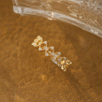 wholesale Plated in Silver and Gold, Dunli Mesh Lace Ring, Fashionable Ins Style Women's Ring with Zircon, Elegant and Light Luxury Ring, New for 2025-Zircon Lace Ring  Size 7 (Mido)