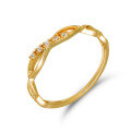 wholesale S925 silver plated 14k gold with white zirconium, Dunli Jewelry summer minimalist line ring-0-0