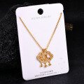 S925 Sterling Silver K Gold Pendant Necklace with Gourd and Plain Pi-0-42