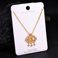 S925 Sterling Silver K Gold Pendant Necklace with Gourd and Plain Pi-S925 Sterling Silver YD2-0212BJ 925 Silver