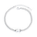 wholesale S925 Sterling Silver Trendy Thick Chain H Letter 3D Pendant Minimalist Design Set Bracelet Necklace-0-6
