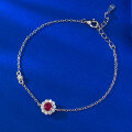 wholesale S925 Sterling Silver New 040ct Pigeon Blood Ruby Bracelet, Small Batch Fashion Designer Bracelet for Women-0-0