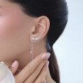 wholesale S925 Sterling Silver Marquise Cut Leaf-Shaped Zircon Ear Hook Ins Luxury Cross-Border Earrings-0-3