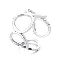 wholesale S925 Sterling Silver Wide Interlocking Openwork Open Ring with Splice Design for Personalized Street Fashion Trend-0-4