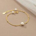 wholesale S925 silver spacer bead pearl bracelet Korean-style simple and fresh summer hand accessory batch S4862-0-0