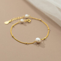 wholesale S925 silver spacer bead pearl bracelet Korean-style simple and fresh summer hand accessory batch S4862-S925 silver one>925 silver