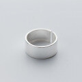 wholesale S925 Silver Ring Women's Japanese Korean Style Minimalist Geometric Wide Band Smooth Surface Open Adjustable Ring J3399-0-1