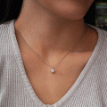 Sterling Silver 1-Carat Moissanite Pendant Necklace, Classic Four-Prong Setting-0-1