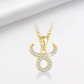 wholesale S925 Sterling Silver Cross-Border Zodiac Necklace with Zircon Pendant, Elegant and Versatile for Women-0-2