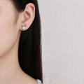 Sterling Silver Moissanite Dual-Wing Stud Earrings-0-2