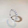 wholesale S925 Sterling Silver Seven Princess Stackable Ring for Women, Minimalist Zirconia High-Carbon Diamond 10-Point Ring, Versatile Women's Ring-0-3