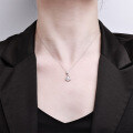 Sterling Silver Vintage Waterdrop Necklace with Zircon Wheat and Leaf Accents-0-2