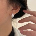 wholesale S925 Sterling Silver Teardrop Frosted Earrings Women's Light Luxury Fashion Design Ear Studs Trendy-0-0