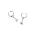 wholesale S925 Sterling Silver Korean Version INS Minimalist Design Versatile Textured Heart-Shaped Ear Clips for Women-0-5