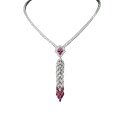 wholesale Metal material: 925 silver gold-plated Pendant chain with high-carbon diamond pigeon blood red high-end jewelry luxury banquet women's necklace-0-4