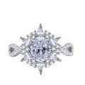 wholesale 925 Silver Zhuo Zhifan Jewelry New Ins European and American Ring 6*8 Oval Shining Snowflake Diamond Ring for Women-0-4