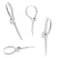 wholesale S925 Sterling Silver 938 Green Stone Snake Ear Clips for Women, High-End Sense, Niche, Personalized, Ins Style, Slytherin Silver Earrings-0-1