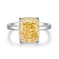 wholesale S925 Sterling Silver Yellow Diamond Ring Suitable for Banquets, Ice Flower Cut High Carbon Diamond Engagement Ring, Wedding Ring, Cross-Border Wholesale for Europe and America-0-5
