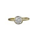 wholesale 925 Silver Gold 6mm Round Diamond Polished Ring for Women, Versatile Daily Wear-0-4