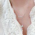 wholesale S925 Sterling Silver Drop-shaped Tassel Necklace for Women, Minimalist and Chic Summer Collarbone Chain-0-0