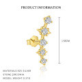 wholesale S925 Sterling Silver Star-shaped Ear Studs With Zircon Accents, Cross-border Fashion, Unique European And American Trendy Design-0-7