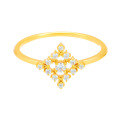 wholesale New 925 Silver Plated 14K Gold White Zircon Japanese Retro Rhombus Ring AHKAH* Same Style-0-4