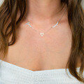 wholesale S925 silver gold-plated cross-border best-selling hollow heart two-name necklace, collarbone chain-0-3