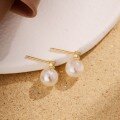 wholesale S925 Sterling Silver Korean-style Mermaid Iridescent Pearl Earrings for Women, Minimalist Small Luxury Earrings-0-2