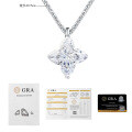 S925 Silver Cross Star Pendant Necklace, Four-Leaf Clover Mermaid Tear Design-0-2