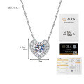 925 Silver Cross-Border Europe-US Heart Necklace, 1ct Moissanite, Wholesale Valentine's Gift-0-5