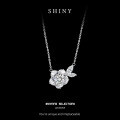 Sterling Silver Moissanite Women's Necklace, Light Luxury Minimalist Design, Fade-Resistant-0-4