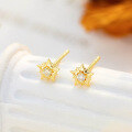 wholesale 10K Gold Japanese Minimalist Star Earrings for Students and Office Workers, Commute Jewelry Wholesale-0-2