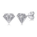 wholesale S925 Sterling Silver Zirconia Diamond-Simulant Triangle Stud Earrings for Women, Wholesale Supplier Dropshipping-0-0