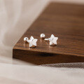 wholesale 999 Sterling Silver Exquisitely Simple Advanced Niche Design Fresh and Delicate Star Earrings M06235-0-0