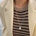 wholesale S925 Sterling Silver Waterdrop-shaped Bead Sweater Necklace for Women, Small and Minimalist, Korean-style, Ins-inspired, Forest-themed-0-1