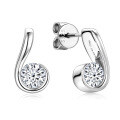 S925 Sterling Silver Square Stud Earrings with Moissanite-0-19