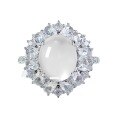 wholesale S925 Sterling Silver French Light Luxury Ins Style Hollow-Out Water Foam Jade 8*10 Ring New Chinese Style Cabochon Ring-0-4
