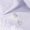 wholesale S925 Silver Double Gourd Necklace, Light Luxury Niche Design, Ins-style Elegant Collarbone Chain, Factory Direct Supply-0-6